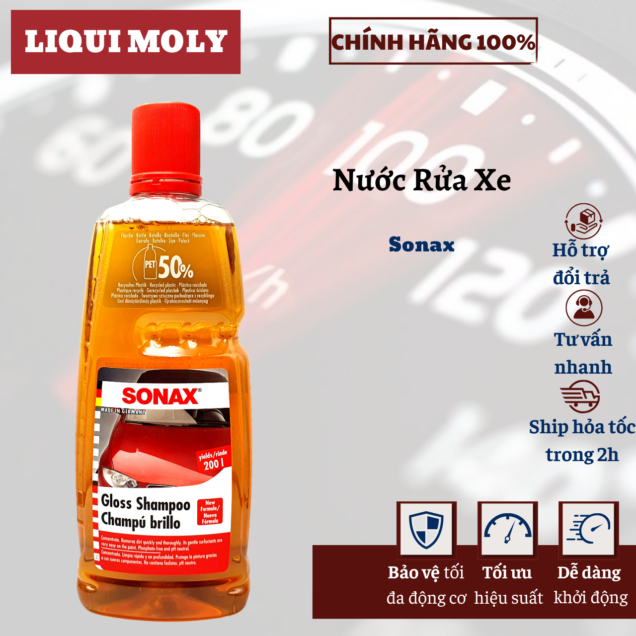 Nước rửa xe sonax gloss shampoo 1l