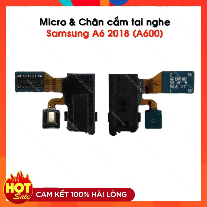 Micro & chân tai nghe samsung a6 2018 / a600 - mic và chân tai phone samsung galaxy a600 zin bóc máy