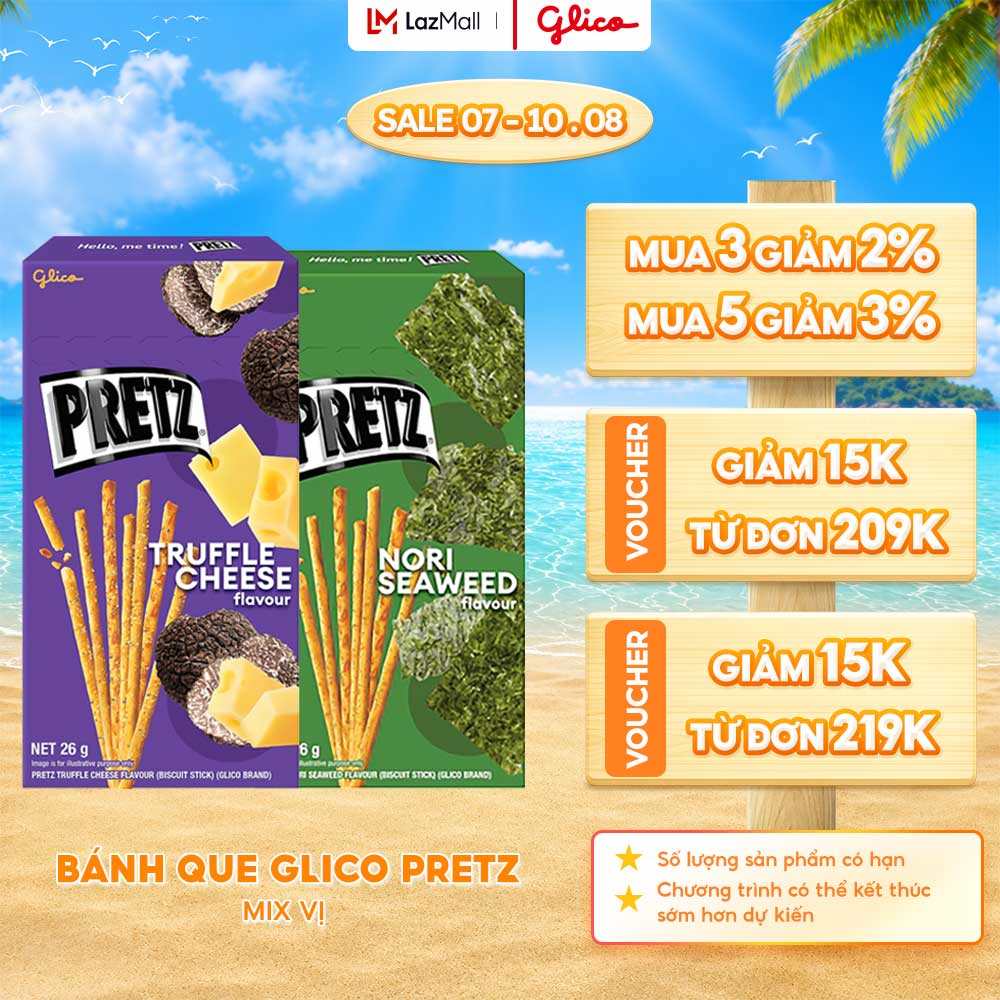 (THỬ VỊ MỚI - GIÁ CHỈ 12K) Hộp Lẻ - Bánh Que Snack Nướng Giòn PRETZ ROCKSTAR Nhiều Vị - 26G/Hộp