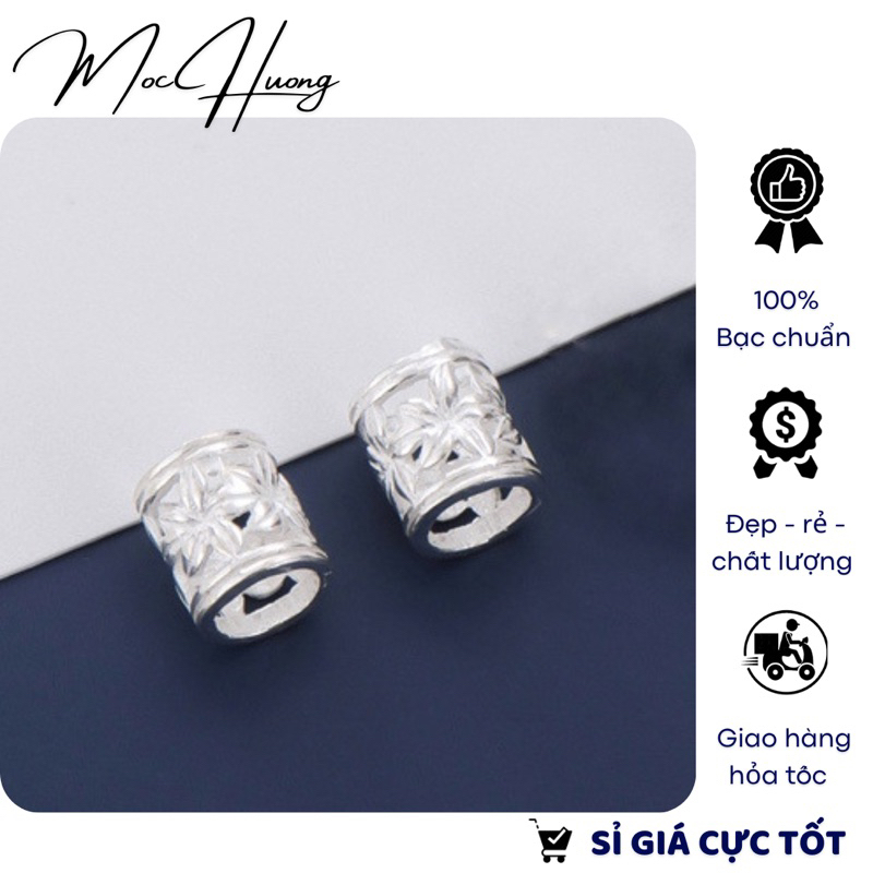Charm bạc trụ bông hoa - mh237