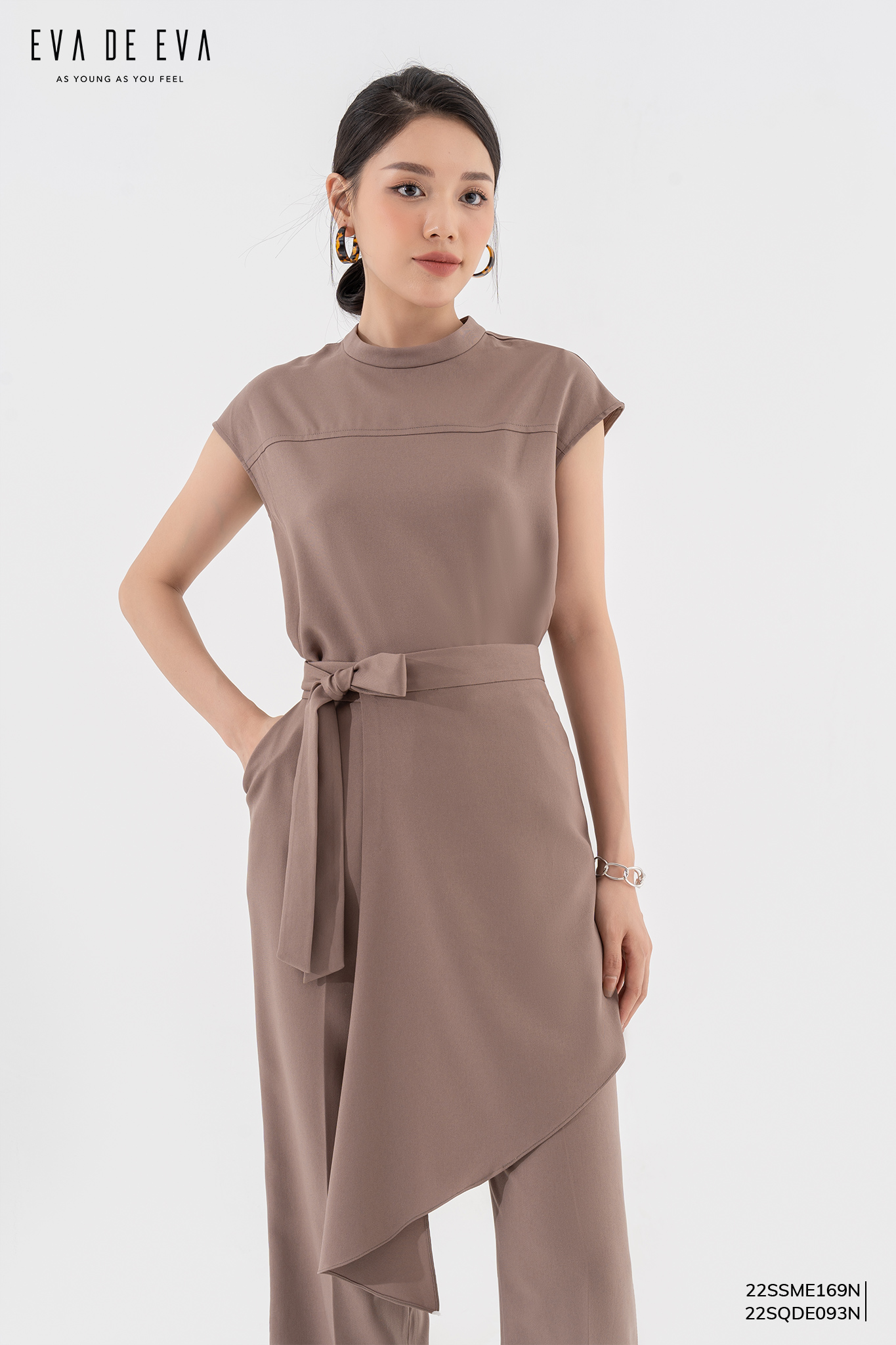 Áo sơ mi nữ tay hến eva de eva 22ssme169n