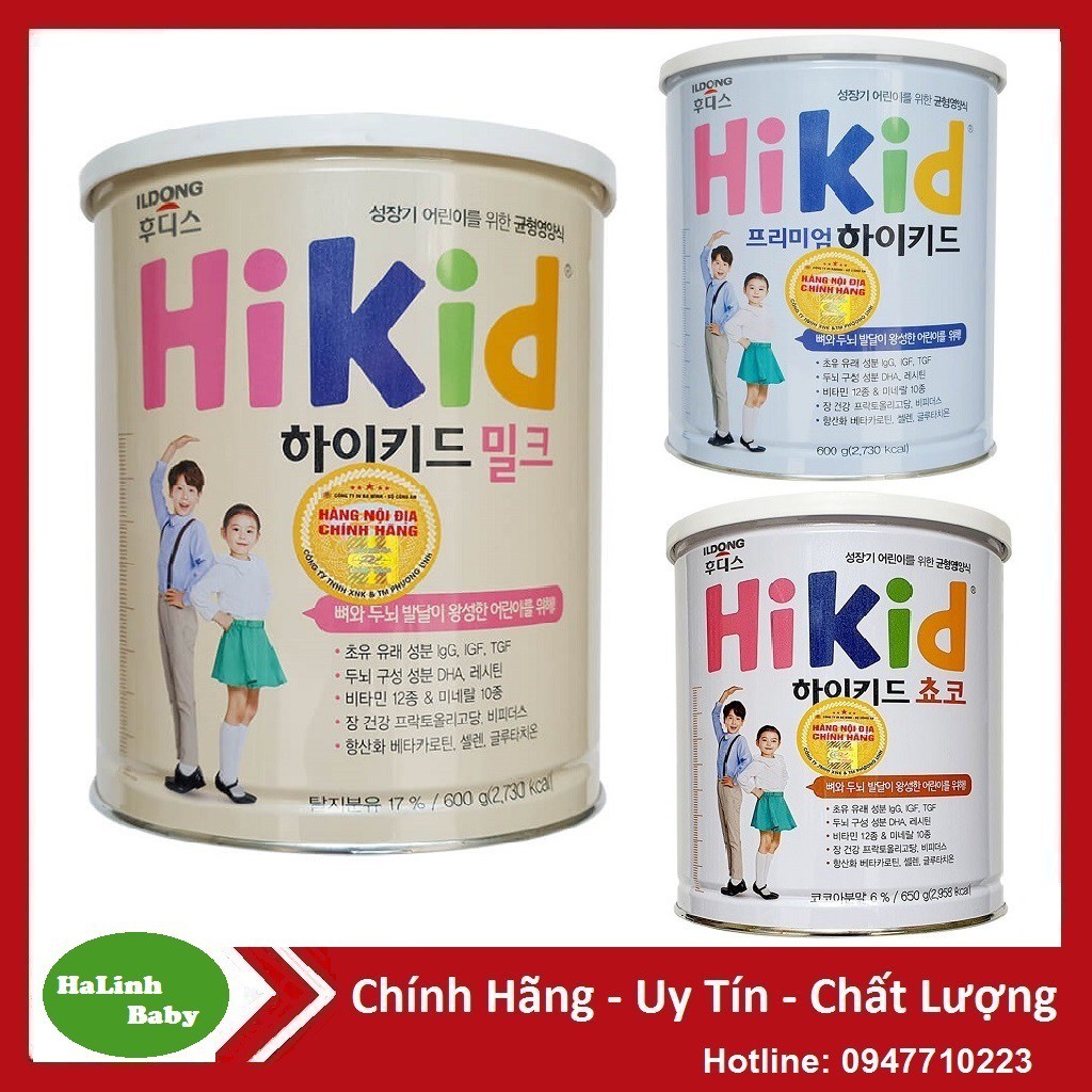 Sữa hikid vani, socola, premium 600g