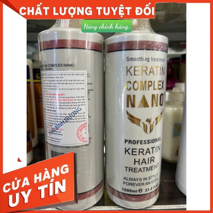Kem phục hồi keratin complex nano cao cấp 1000ml chai màu nâu hàng chính hãng -sản phẩm không thể thiếu cho salon tóc