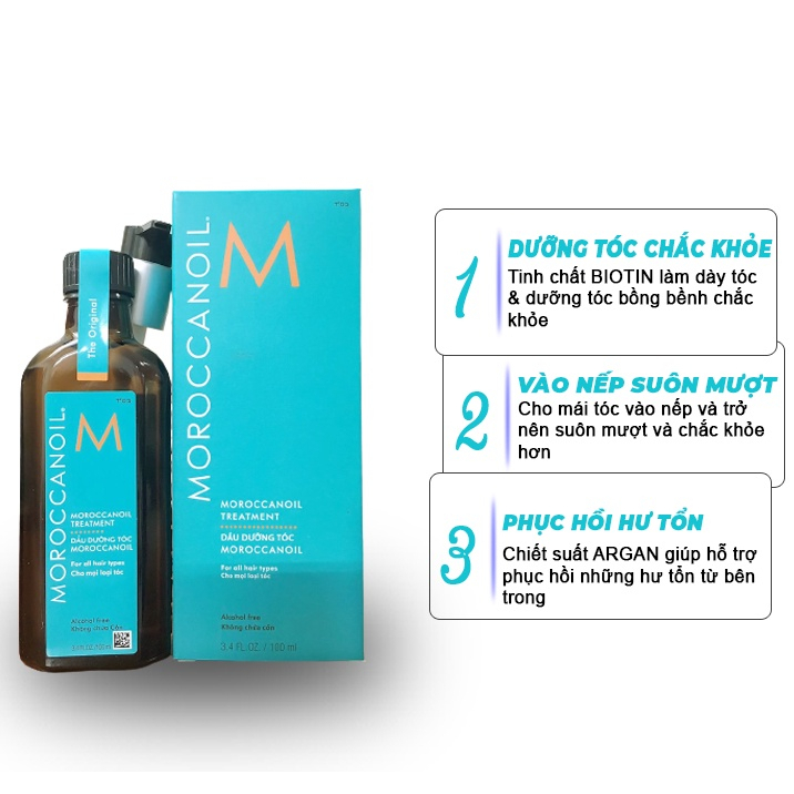 Tinh dầu Moroccanoil cao cấp dưỡng tóc mùi thơm chính hãng giá rẻ 100ml