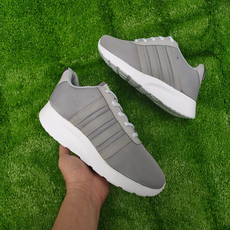 Giày sneaker nam xám sọc xám thích hợp mang hằng ngày chạy bộ đi làm chất liệu vải lưới thoáng khí êm chân (X90)