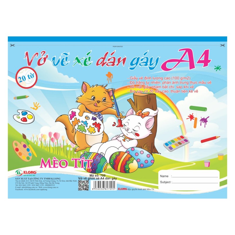 Vở vẽ A 20 Tờ KLONG 709