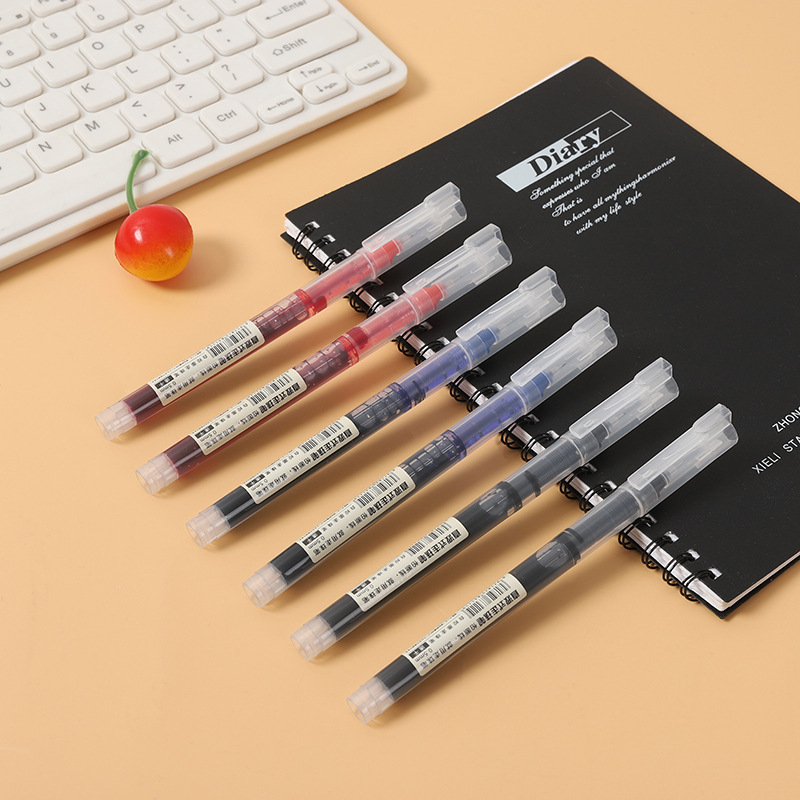 Sét 50 bút gel muji mực khô nhanh ống mực lớn x3 không cần ngòi thay b18