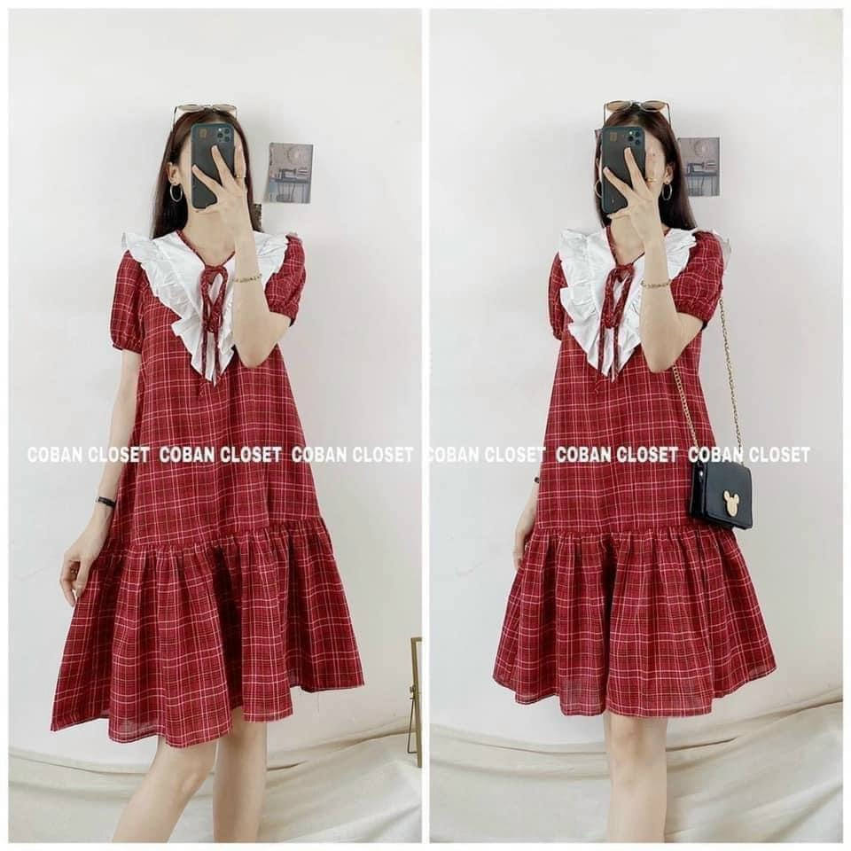 [HÀNG THIẾT KẾ] Váy bầu công sở thiết kế dáng suông chất lụa hàn châu freesize tới 70kg