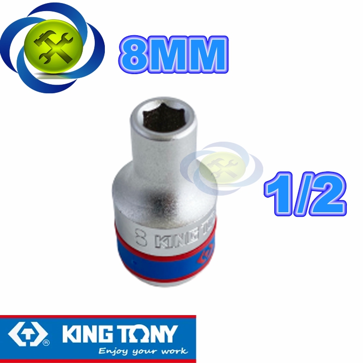 Tuýp trắng ngắn kingtony 433508m 1/2 inch - 08mm 6 cạnh