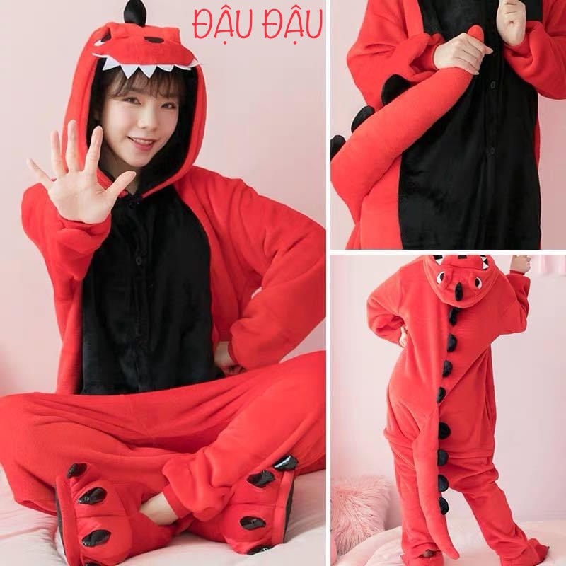 Bộ quần áo khủng long đỏ đủ size cho cả nhà
