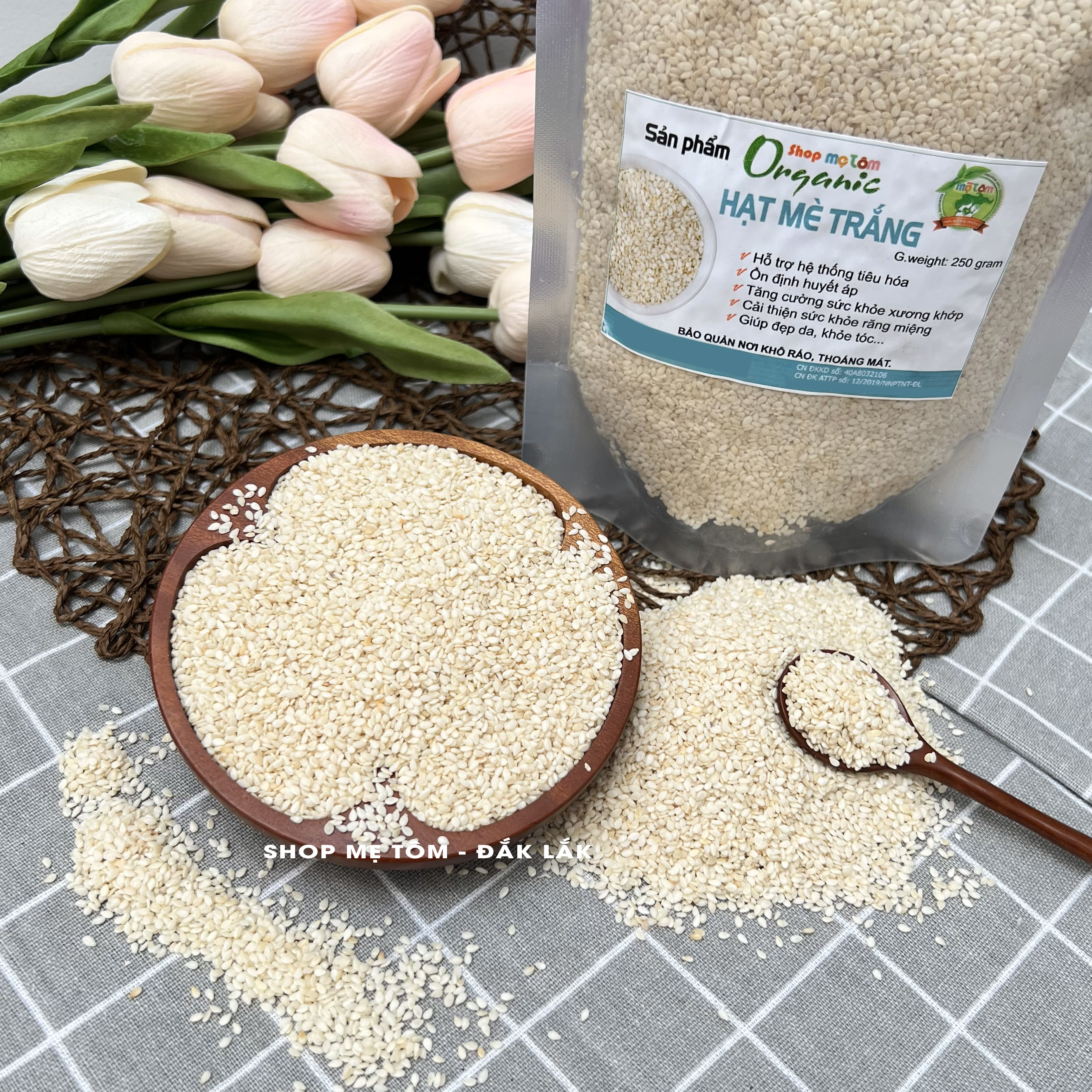 250gram hạt mè trắng quê dùng rang hoặc làm sữa