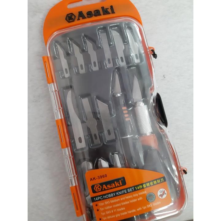 Bộ lưỡi dao khắc và tách chiết cao cấp ASAKI