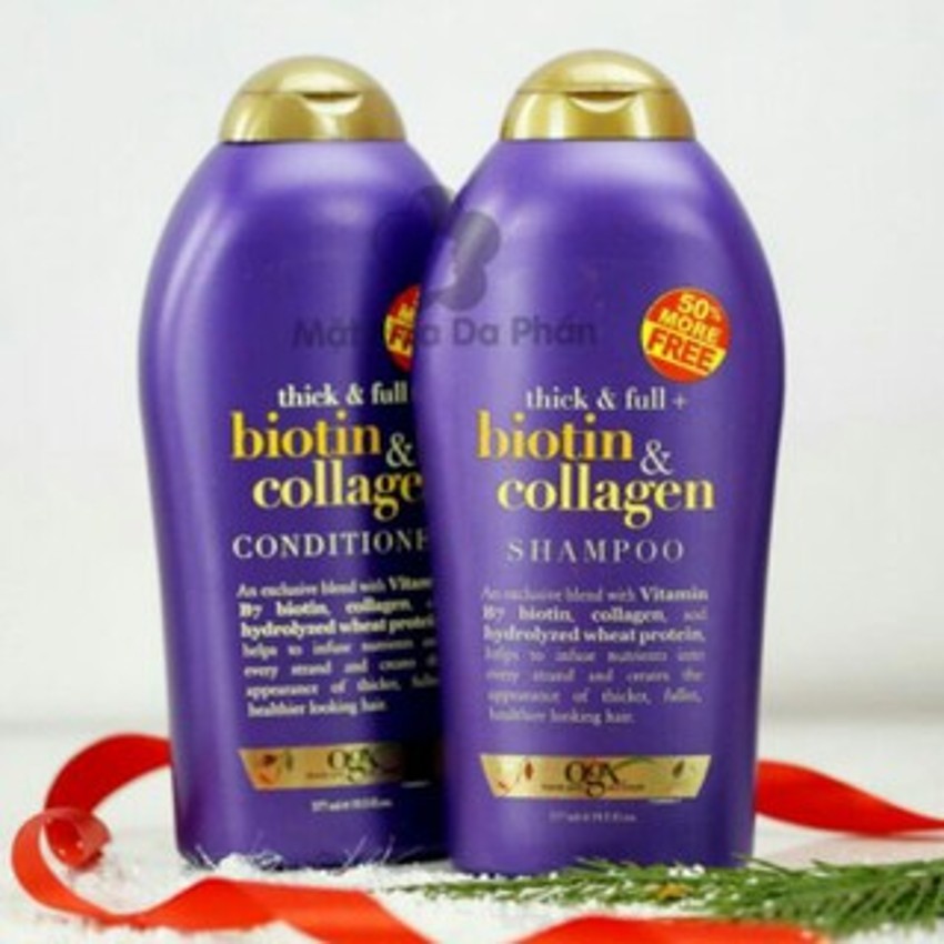 Bộ dầu gội dầu xả biotin tím giảm gãy rụng, kích thích mọc tóc - biotin collagen ogx