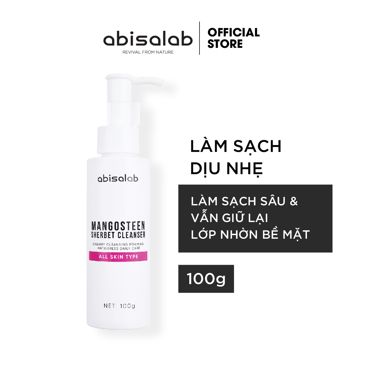 Mangosteen Sherbet Cleanser 100g - Sữa rửa mặt (Abisalab)