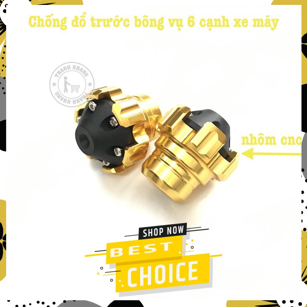[HCM]Chống đổ xe máy bông vụ 6 cạnh cho xe máy màu vàng thanh khang 006001520