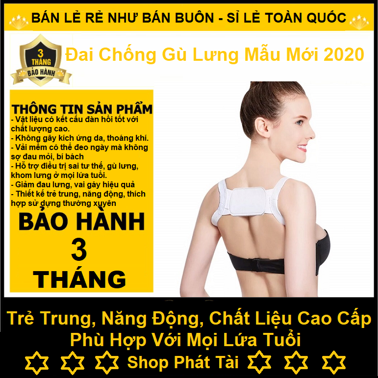 Đai Chống Gù Lưng Cao Cấp. Đai Chống Gù Giảm Đau Lưng, Giảm Đau Vai, Giảm Đau Cổ Hiệu Quả, Dùng Được Cho Mọi Lứa Tuổi, Mẫu Mới 2020 Bảo Hành 12 Tháng