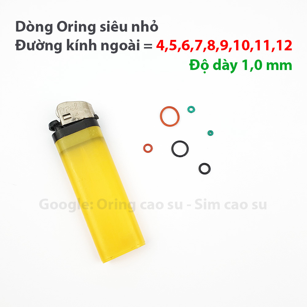 [4,5,6,7,8,9,10]*1,0mm - Gioăng sim cao su siêu nhỏ loại mỏng 1mm