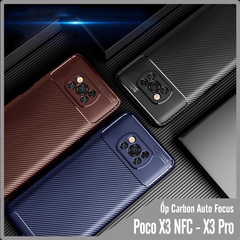 Ốp lưng dùng cho Xiaomi Poco X3 NFC và Poco X3 Pro chống sốc Carbon
