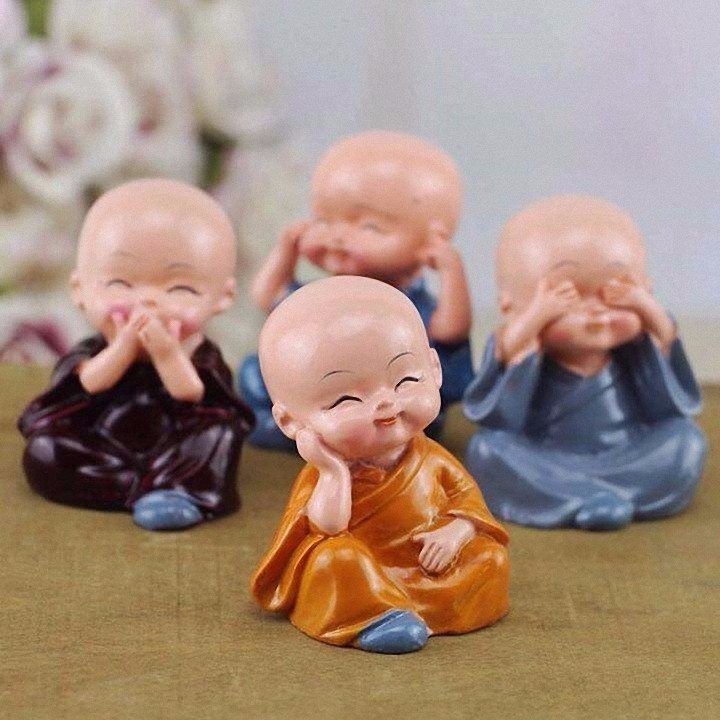 Bộ Tứ Tượng 4 Không - Không Nghe - Không Thấy - Không Nói - Không Nhìn Trang trí cực đẹp nơi làm việc góc bàn học cực kì xinh xắn và ý nghĩa