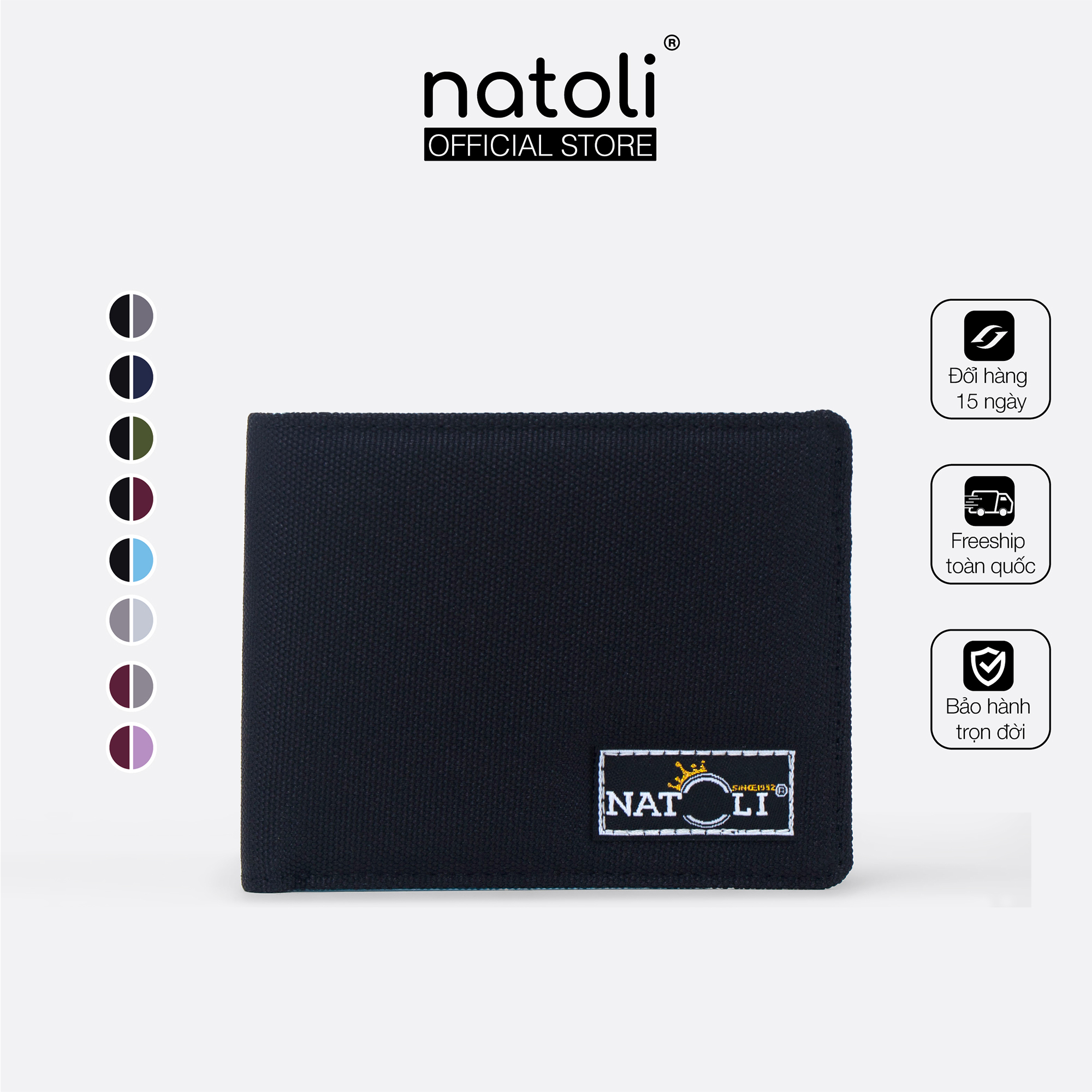 Ví ngang nam Simple Horizontal Wallet V4 chính hãng NATOLI, Bóp đựng tiền đựng thẻ nhỏ gọn cao cấp
