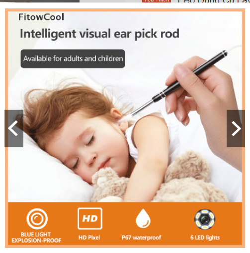 Dụng cụ lấy ráy tai, Camera nội soi tai, mũi, họng Visual Earwax Clean Tool 104 màu đen