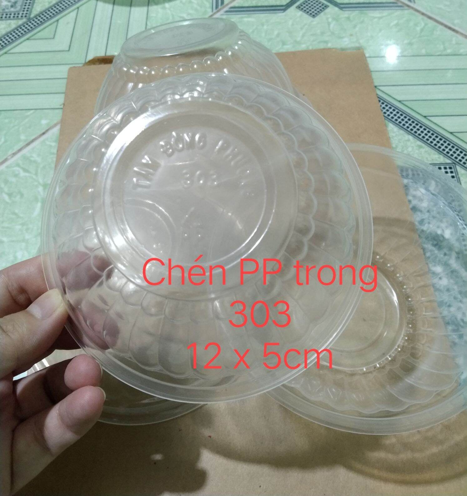 Lốc 50 chén 303 nhựa trong/ chén sữa - size to bằng chén ăn cơm đường kính 12cm