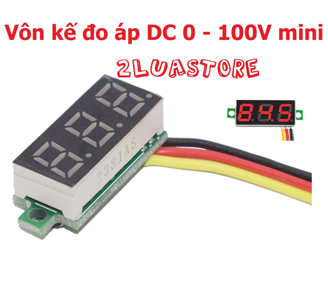 Vôn kế mini 0.28 inch - mạch hiển thị led đo áp dc - 3 dây 0~100v