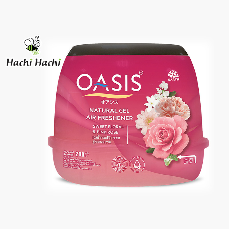 Sáp thơm Oasis Natural Sweet Floral Pink Rose 200g (Hoa hồng) - Hachi Hachi Japan Shop