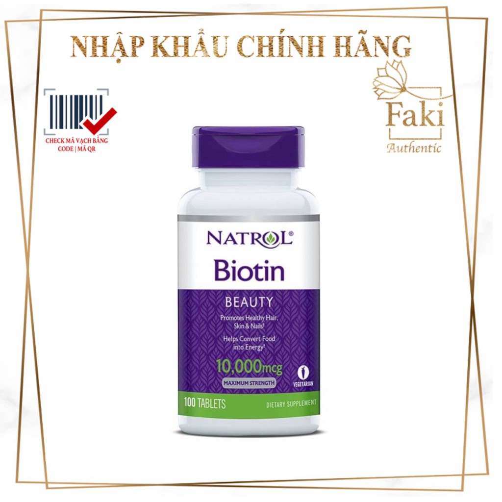 Ngăn Ngừa Và Đặc Trị Rụng Tóc Natrol Biotin 10000 Mcg| Viên Uống Natrol Biotin Beauty