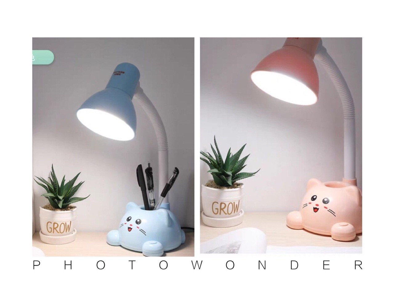 Đèn học để bàn hình thú có khe để đồ, cắm bút tiện lợi Đèn bàn, đèn học để bàn hình thú có khe để đồ, cắm bút tiện lợi