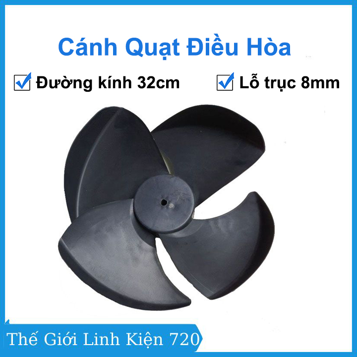 Cánh quạt đường kính 32cm lỗ trục 8mm ngược chiều thay thế cho quạt hơi nước, quạt điều hòa