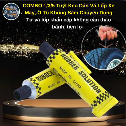 COMBO 1/3/5 Tuýt Keo Dán Vá Lốp Xe Máy, Ô Tô Không Săm Chuyên Dụng | Tự vá lốp khẩn cấp không cần tháo bánh, tiện lợi