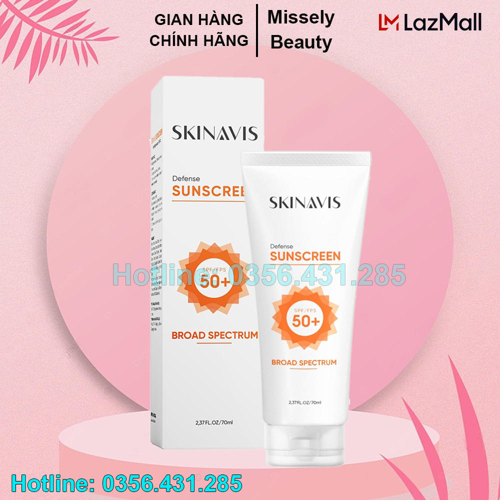 Kem chống nắng SKINAVIS Defense Sunscreen Broad Spectrum SPF50+ phổ rộng, không lên tông da