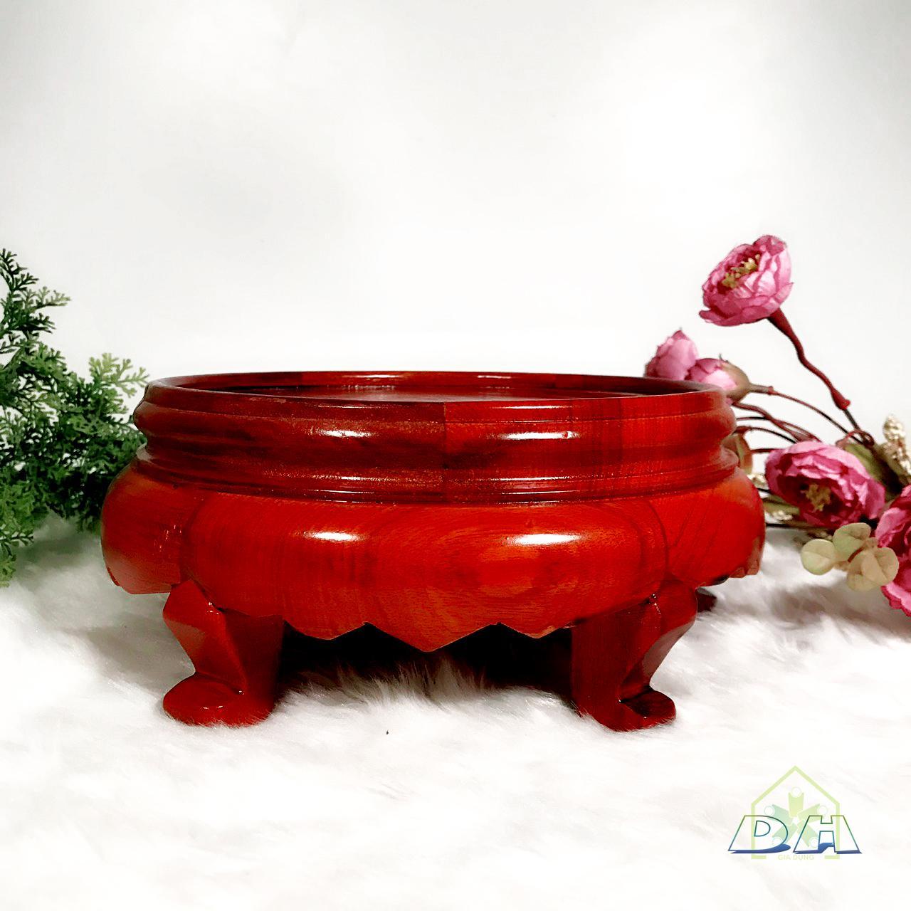 Đế gỗ kê chân bình rươu chậu hoa, bát nhang - Đôn gỗ 22 x 10 cm