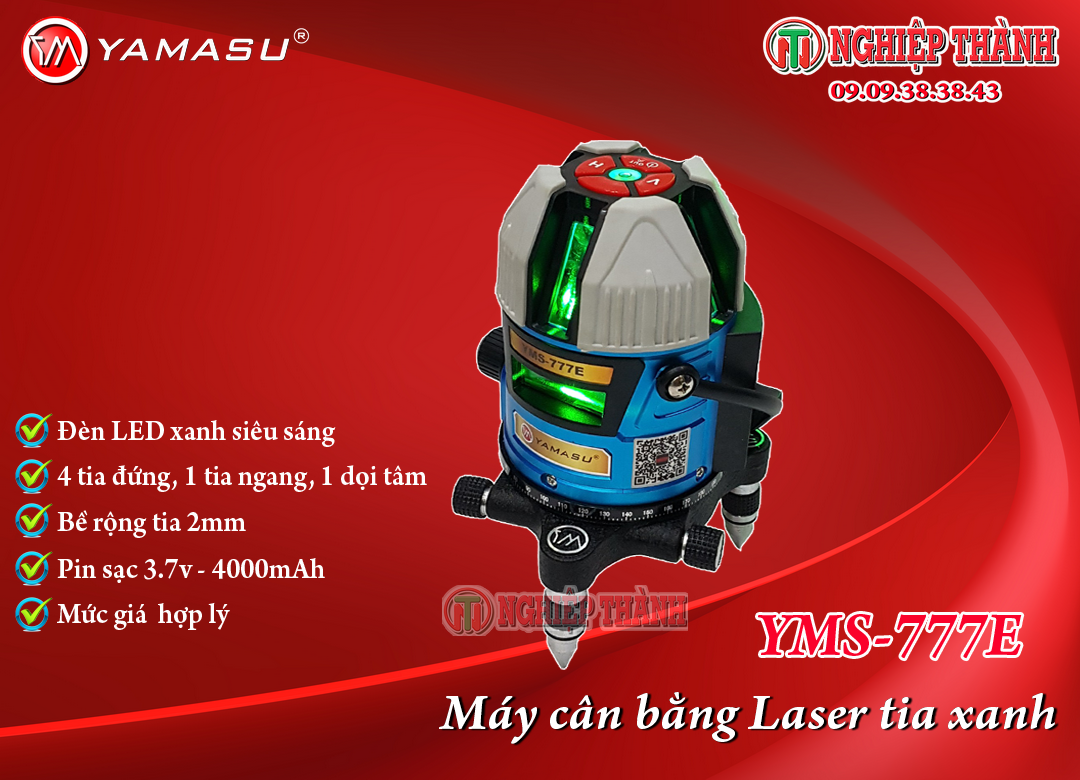 Máy cân bằng laser 5 tia xanh yamasu yms-777e