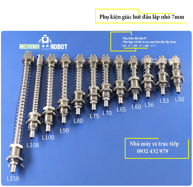 Giác hút chân không smc đầu lắp 7mm phụ kiện chân giác hút chân không