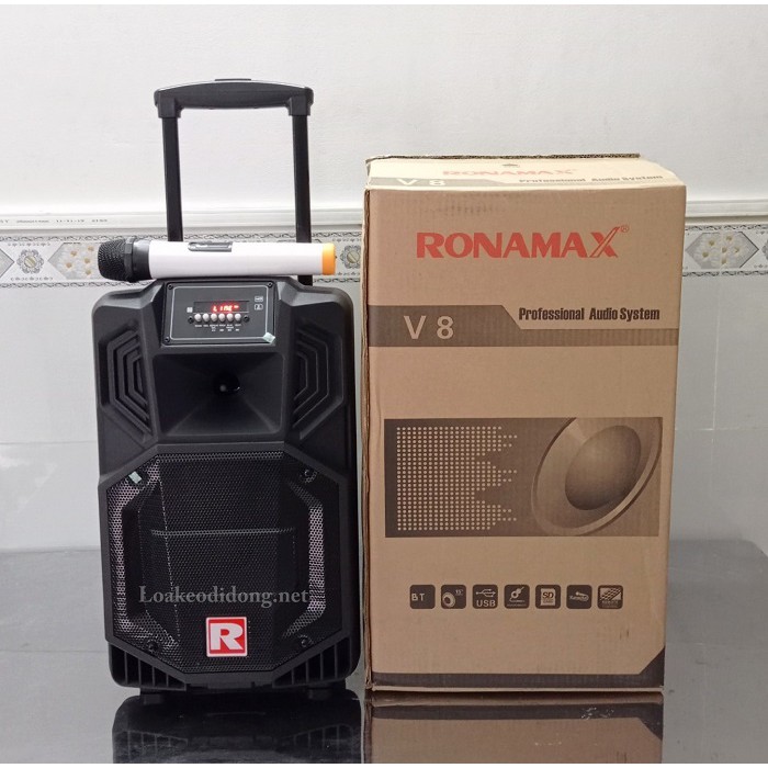 Loa 2 tấc ronamax v8 kèm 1 micro không dây chính hãng