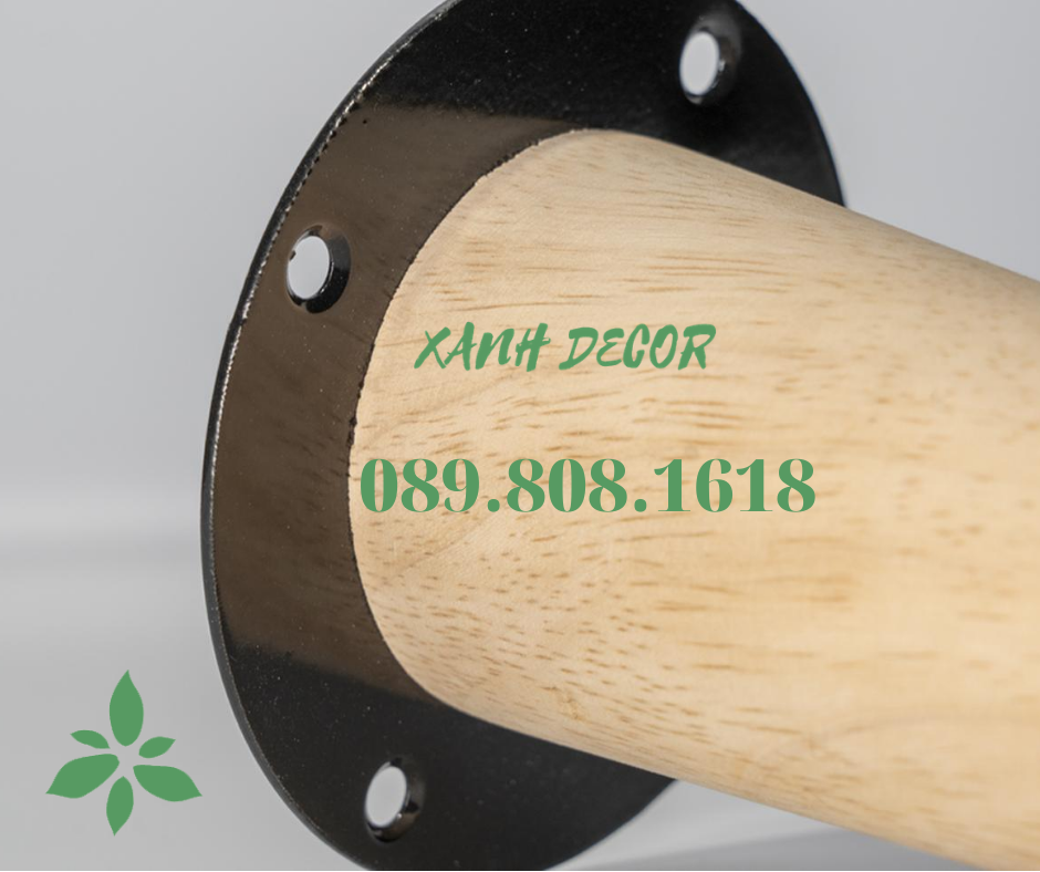 Chân bàn gỗ cao su Xanh Decor pad tròn