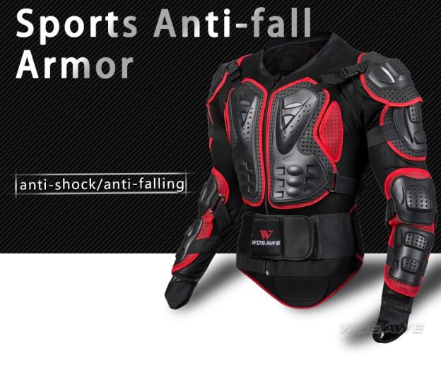 Wosawe áo khoác nam full giáp thân áo khoác motocross racing bảo vệ lưng ngực shoullder bảo vệ khuỷu tay