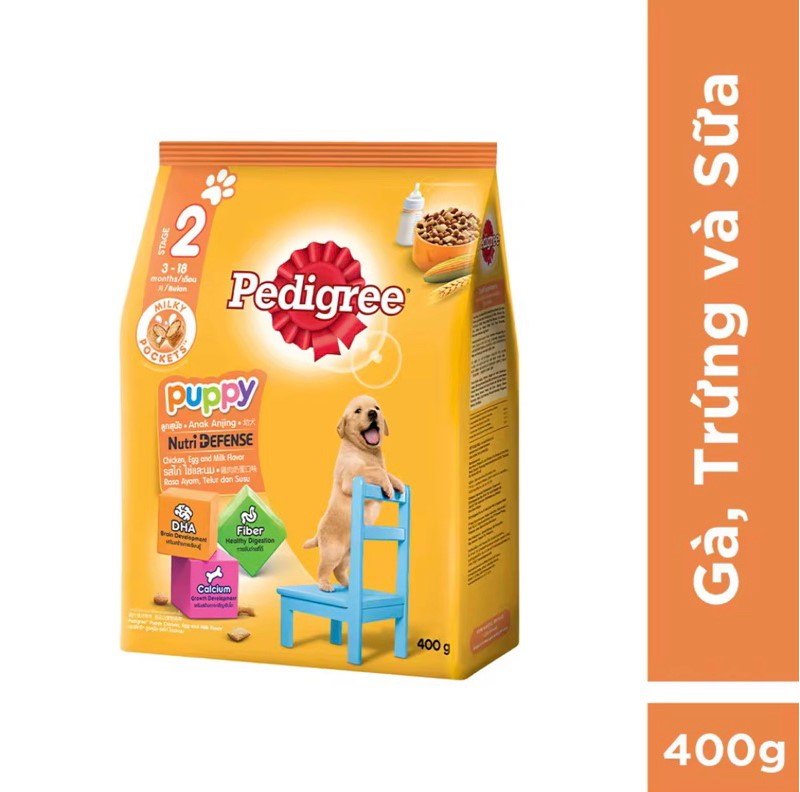 Thức ăn chó con Pedigree vị gà & trứng sữa - túi 400gr