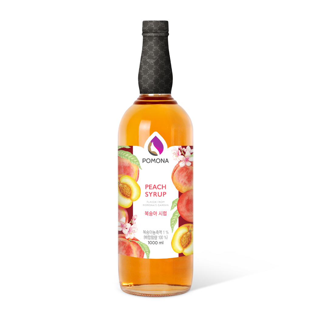 [Sỉ/Lẻ] 1000ml - Siro Đào - Fruit Syrup Peach - Pomona - Nguyên Liệu Pha Chế Cao Cấp NK Hàn Quốc