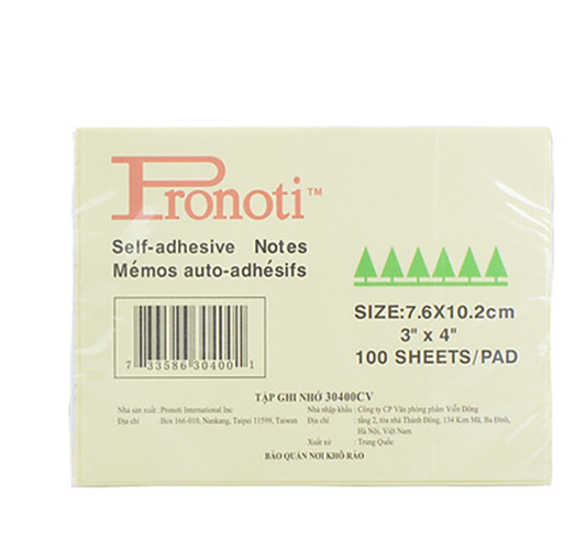 Giấy Note Vàng Pronoti 3x4 (7.6x10.2cm)