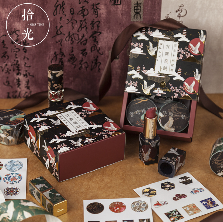 Bộ Washi Tape ánh nhũ cổ trang Trung Quốc CT-AN-06 trang trí scrapbook, sổ tay planner,...[ 043 ]