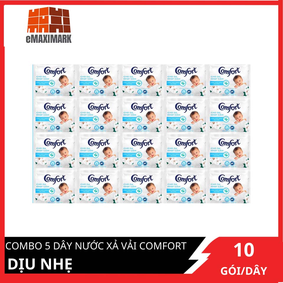 Combo 5 dây nước xả vải comfort diu nhe 50 gói