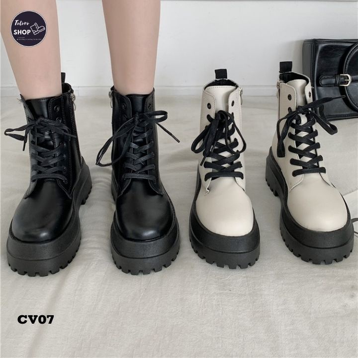 Giày bốt nữ cổ vừa 15cm đế 6cm - cv07