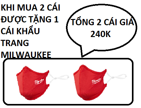 Khẩu trang vải màu đỏ milwaukee 48-73-4227