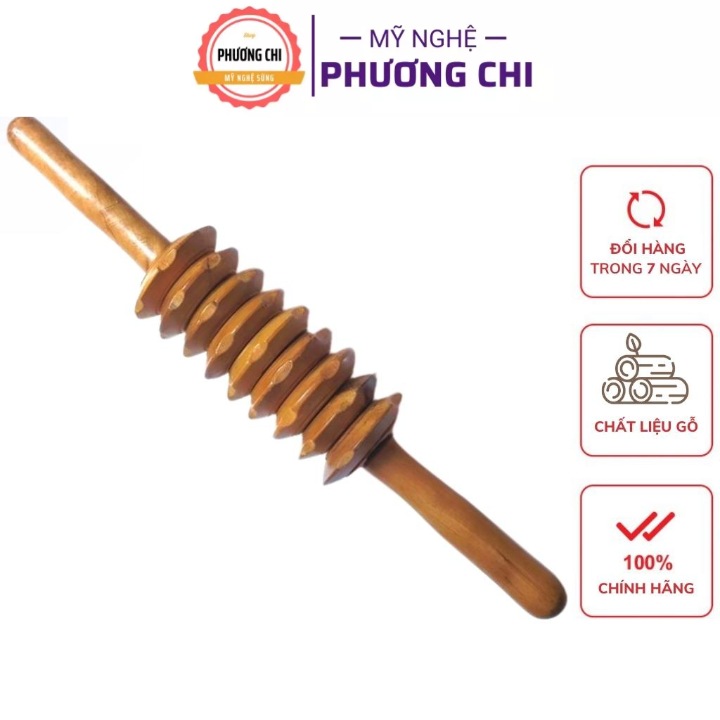 Cây lăn lưng massage bằng gỗ, dụng cụ mát xa cơ thể chăm sóc sức khoẻ - Mỹ Nghệ Phương Chi