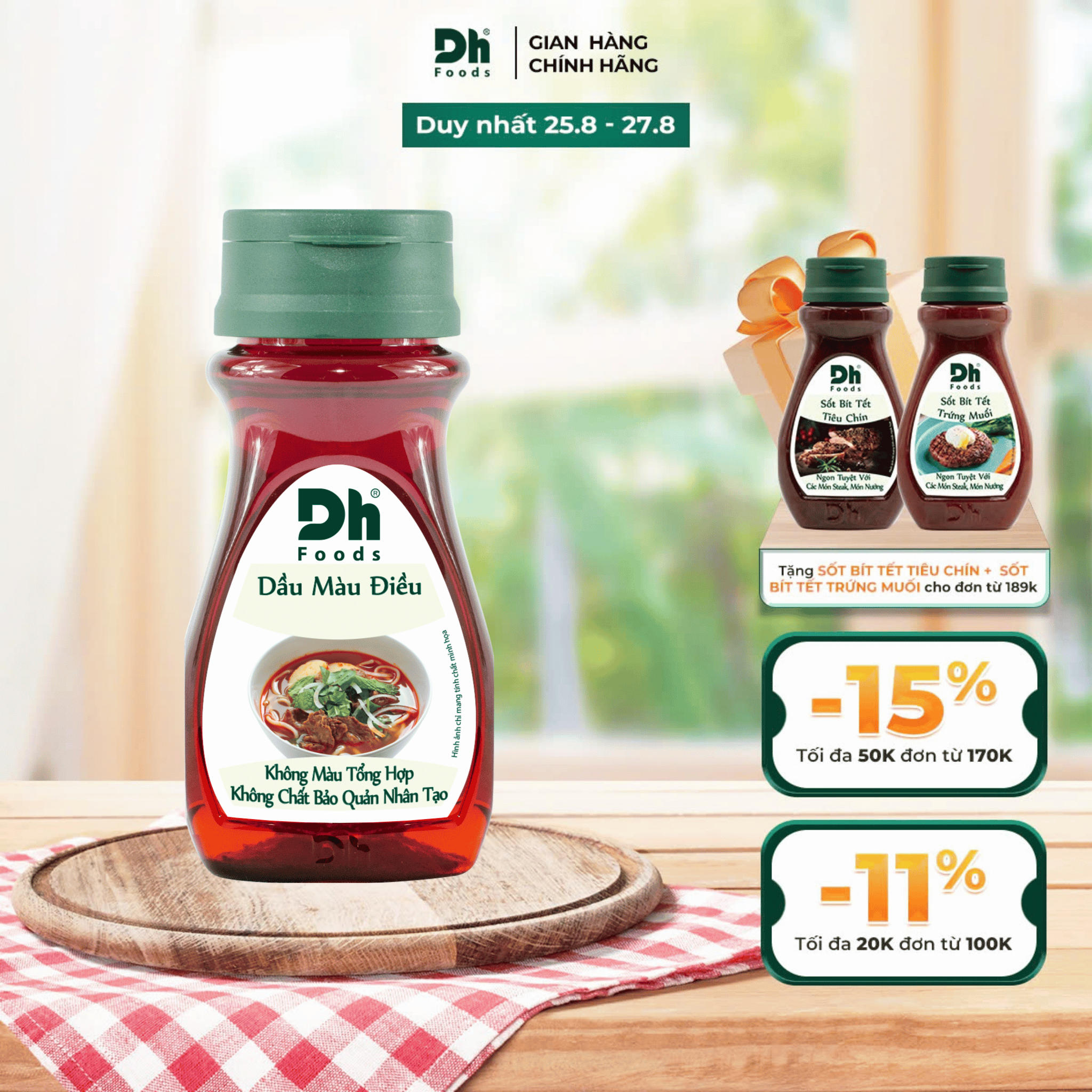 Dầu màu điều 100ml dh foods