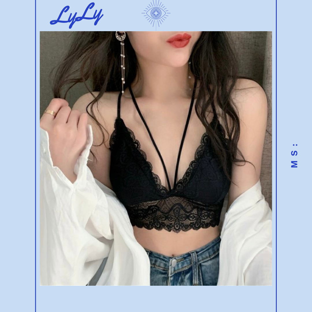 Áo Bra Croptop họa tiết hoa văn phối ren hai dây đan chéo ngực tôn dáng quyến rũ sexy siêu hot