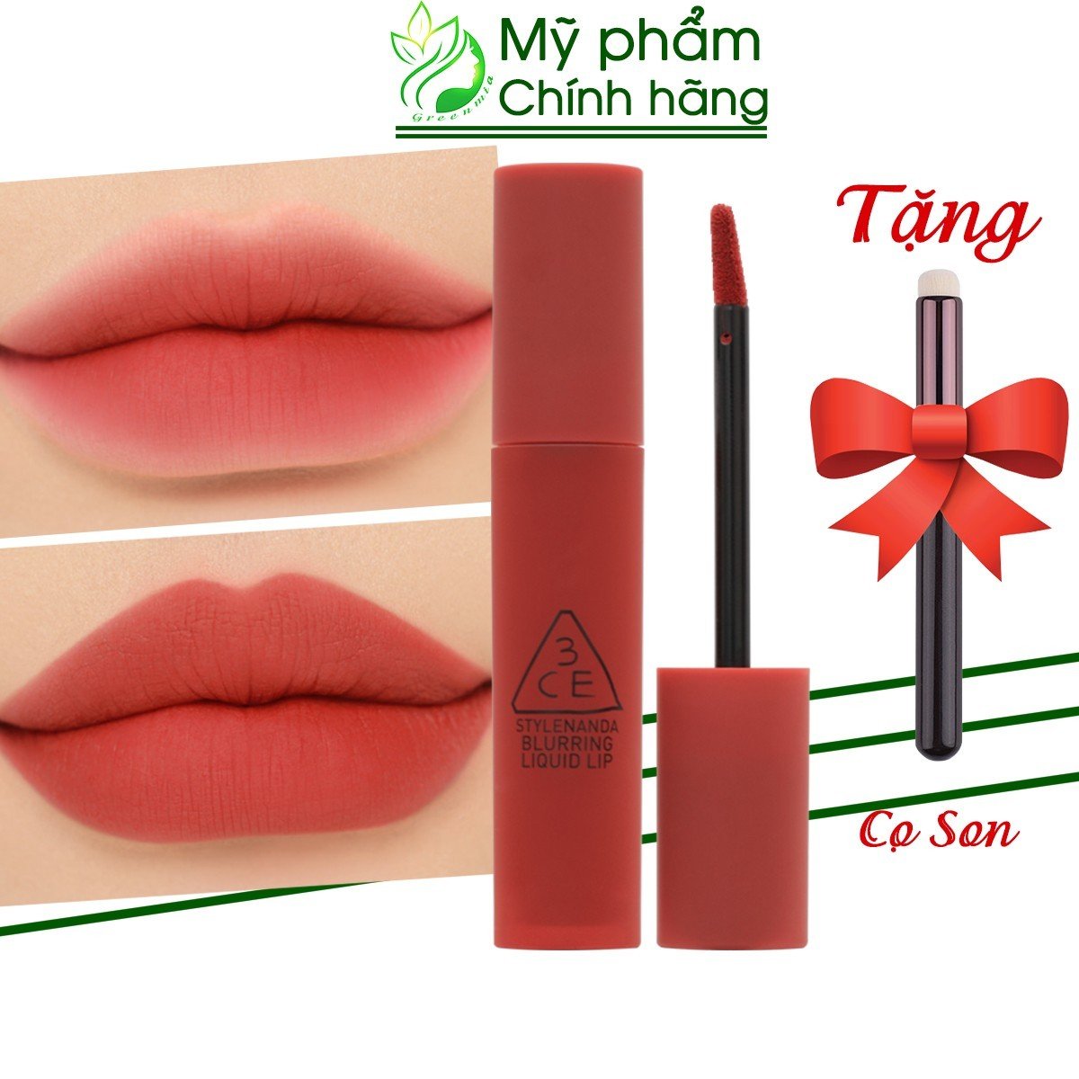 Son kem lì 3ce blurring liquid lip so over màu hồng pha đỏ